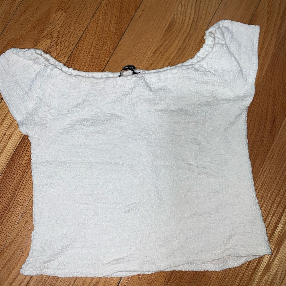 Brandy Melville white off shoulder crop top